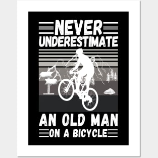 never underestimate an old man on a bicycle Posters and Art